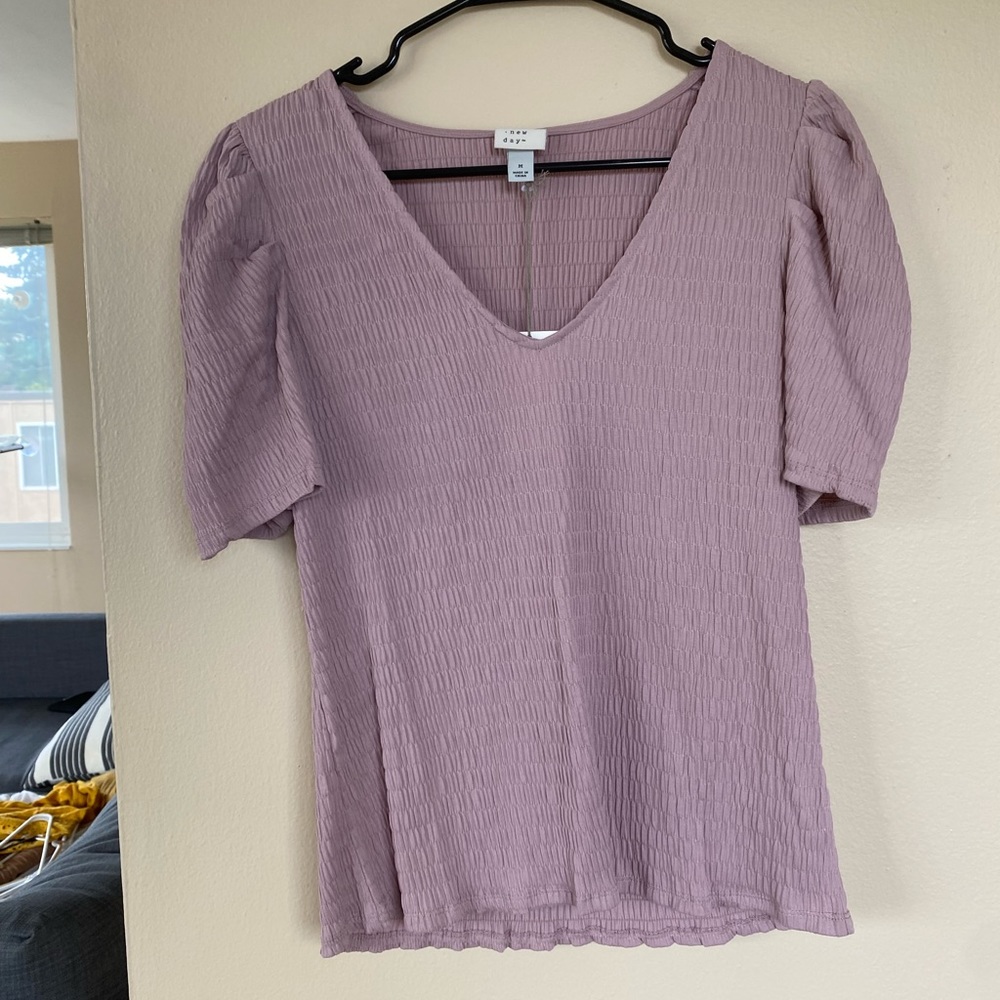A New Day Purple Ruffle Blouse. Brand New. Size Medium